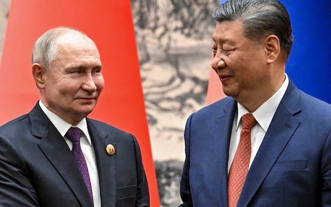 Chinese President Xi Jinping and Russian President Vladimir Putin 