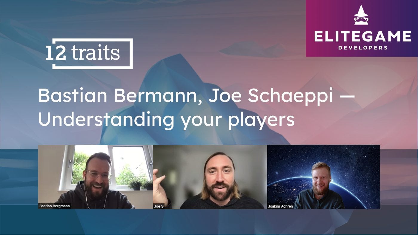Joe Schaeppi and Bastian Bergmann — Understanding your players Joe Schaeppi and Bastian Bergmann — Understanding your players