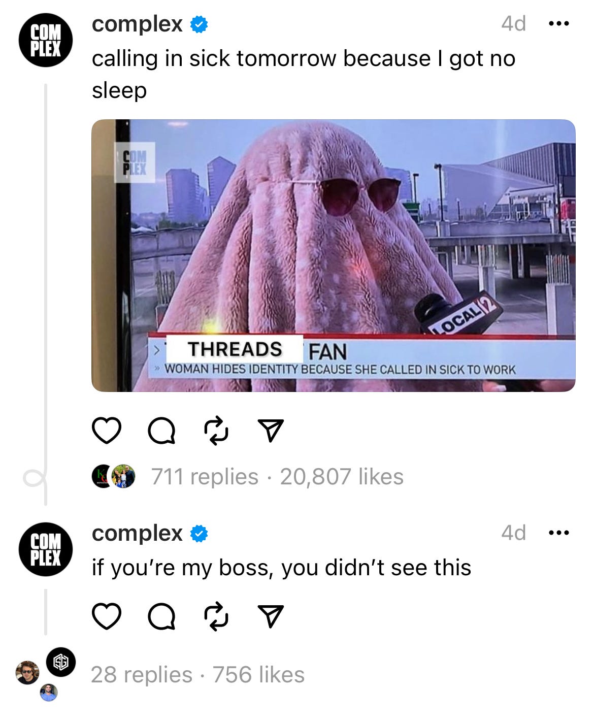 Post from complex that says "if you're my boss, you didn't see this"
