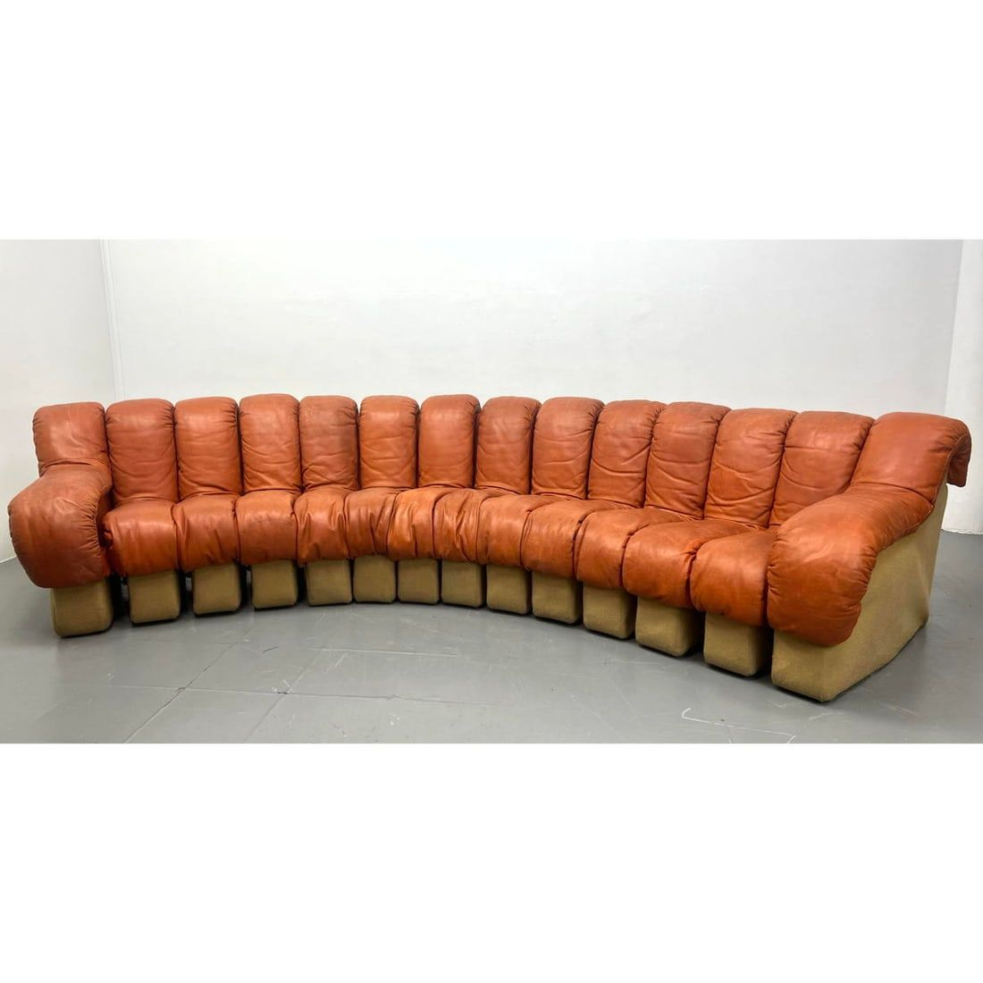 De Sede DS-600 non stop sectional sofa by Ueli Berger. 14 pieces. STENDIG Design Leather Modernist C