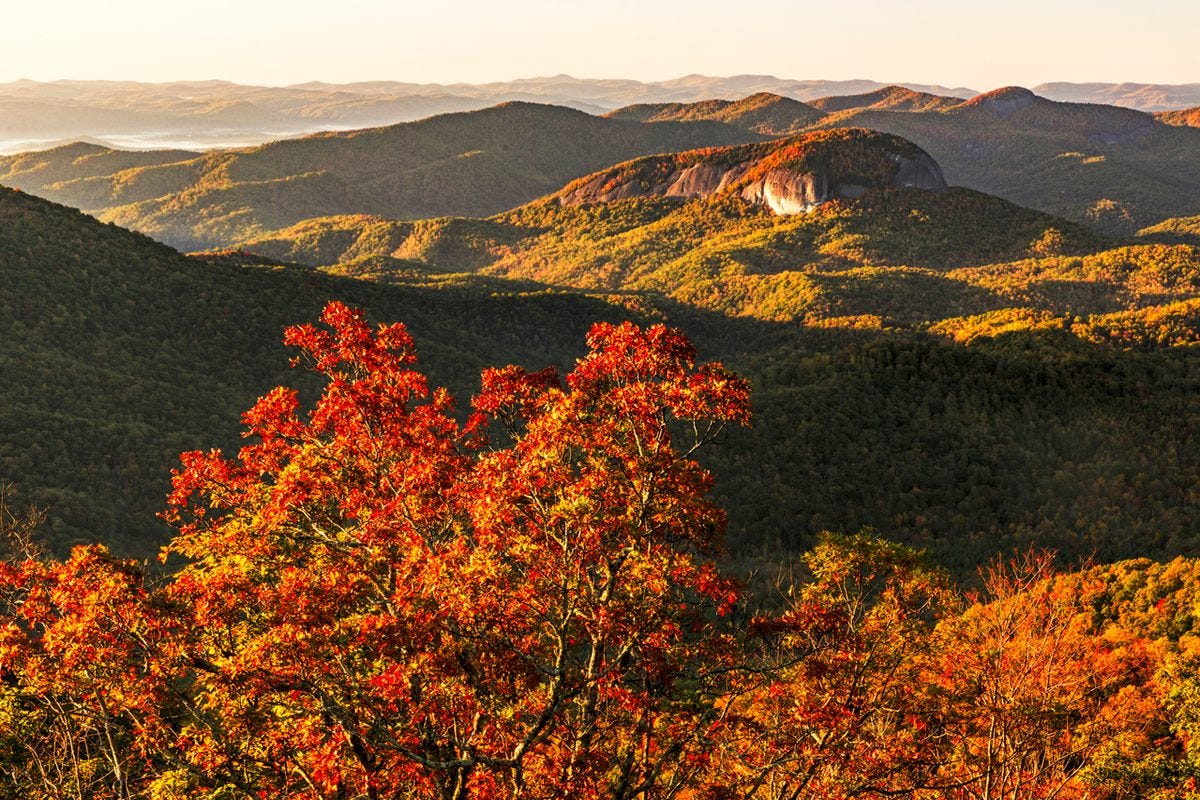 Looking Glass Rock in the Appalachians. 