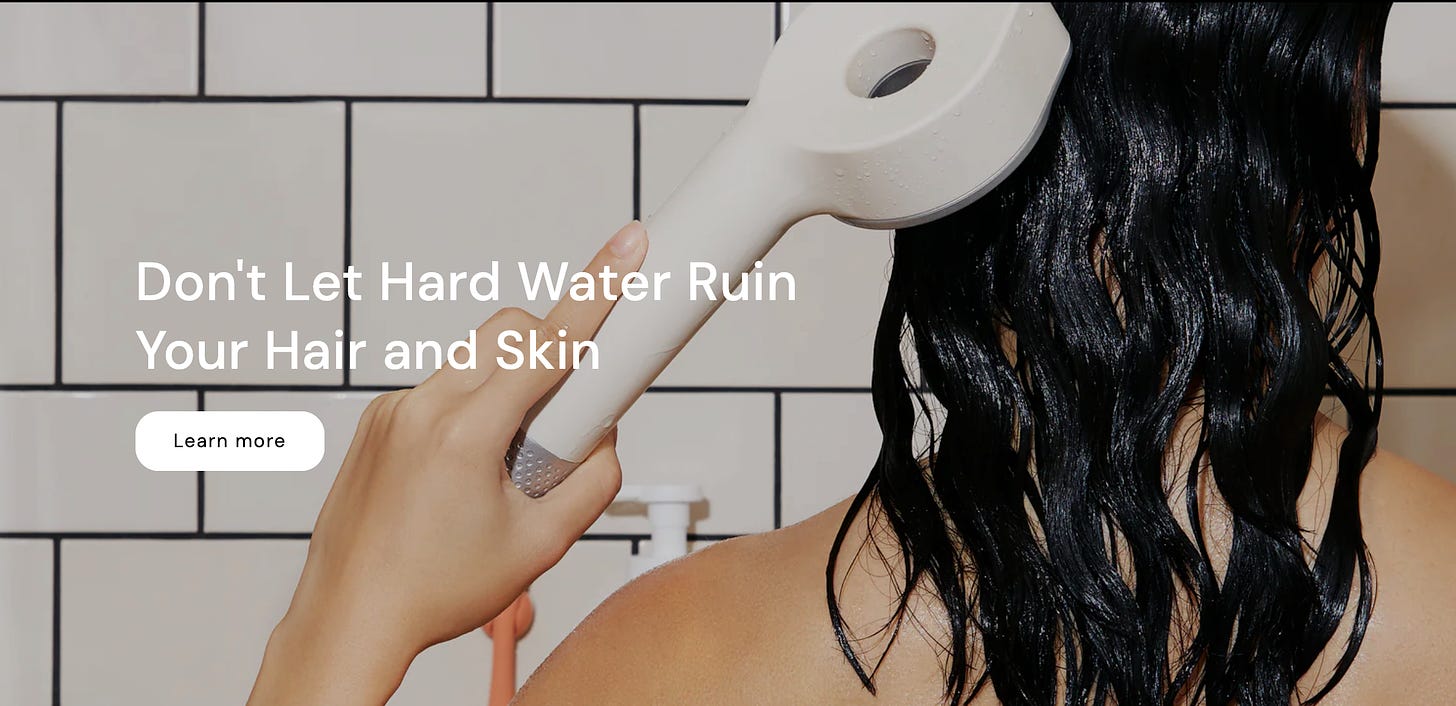 hard water shower head ad