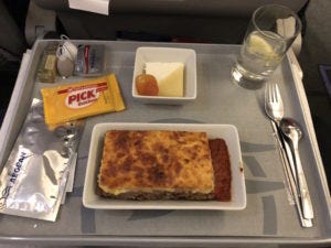 Aegean Airlines A321 Business Class Γεύμα