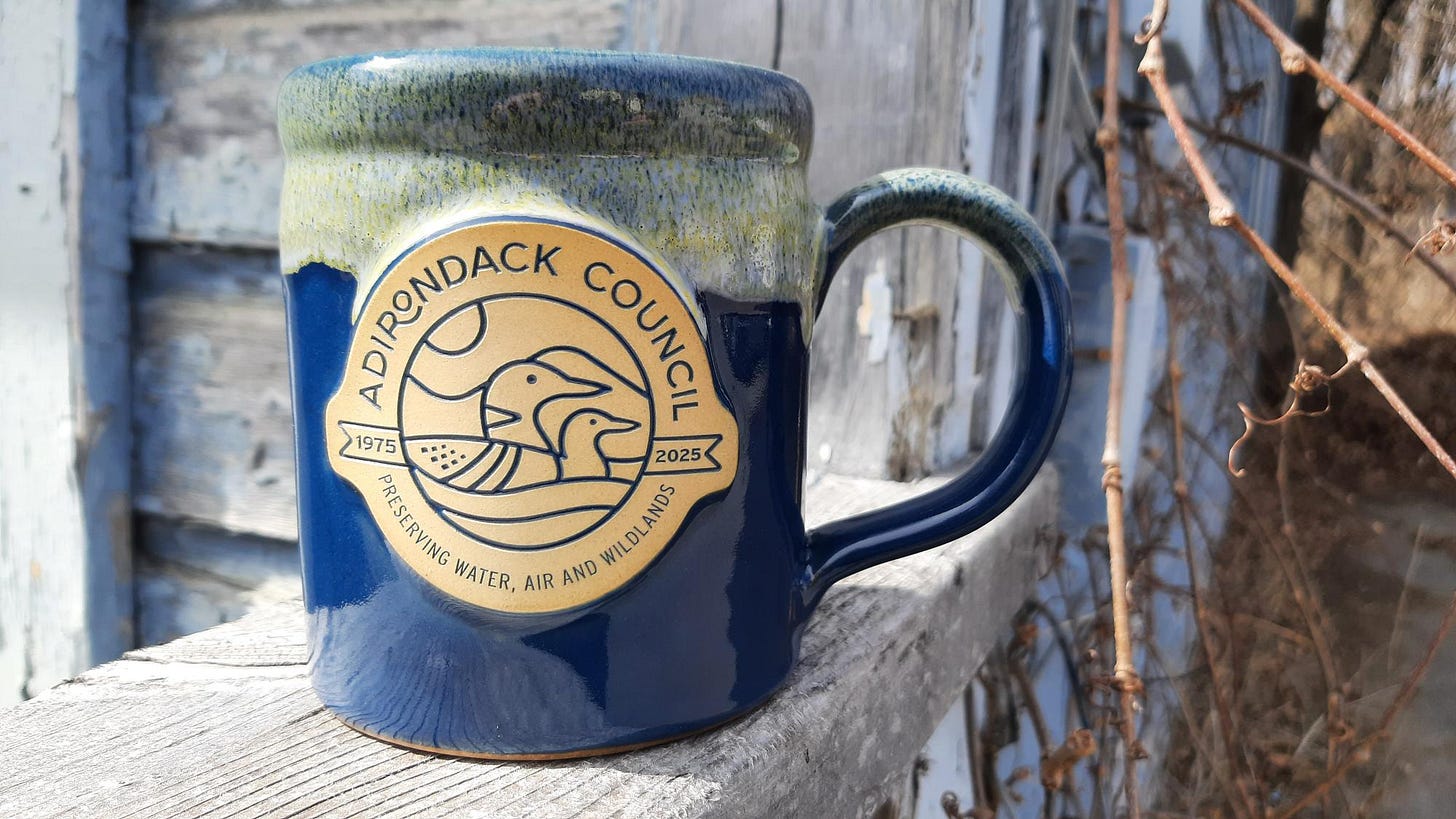 Our new, limited edition oversized coffee mugs with 50th anniversary logo, made in the USA
