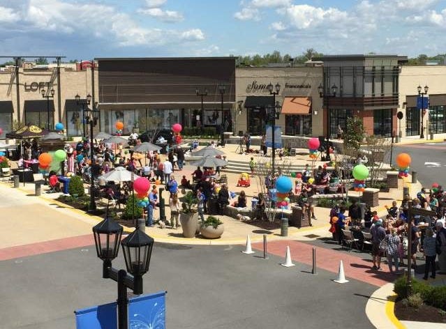 aerial view of Virginia Gateway with crowds of people