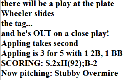 Diamond Mind Baseball Play By Play