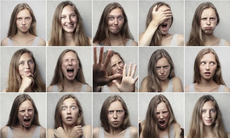 collage of woman showing multiple emotions