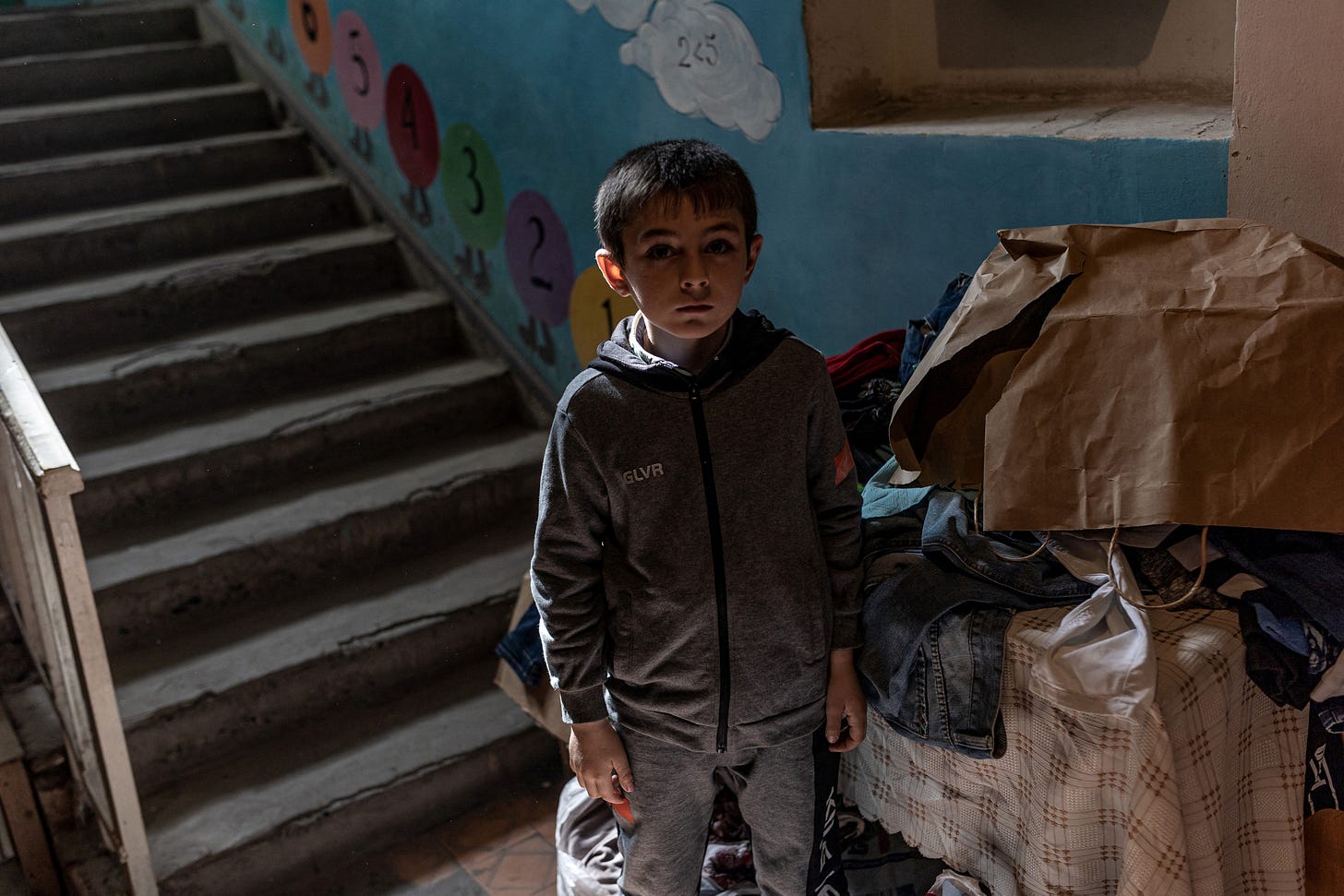 Displaced Armenian child from Nagorno-Karabakh, October 8, 2023 (Photo by Diego Herrera Carcedo/AFP)