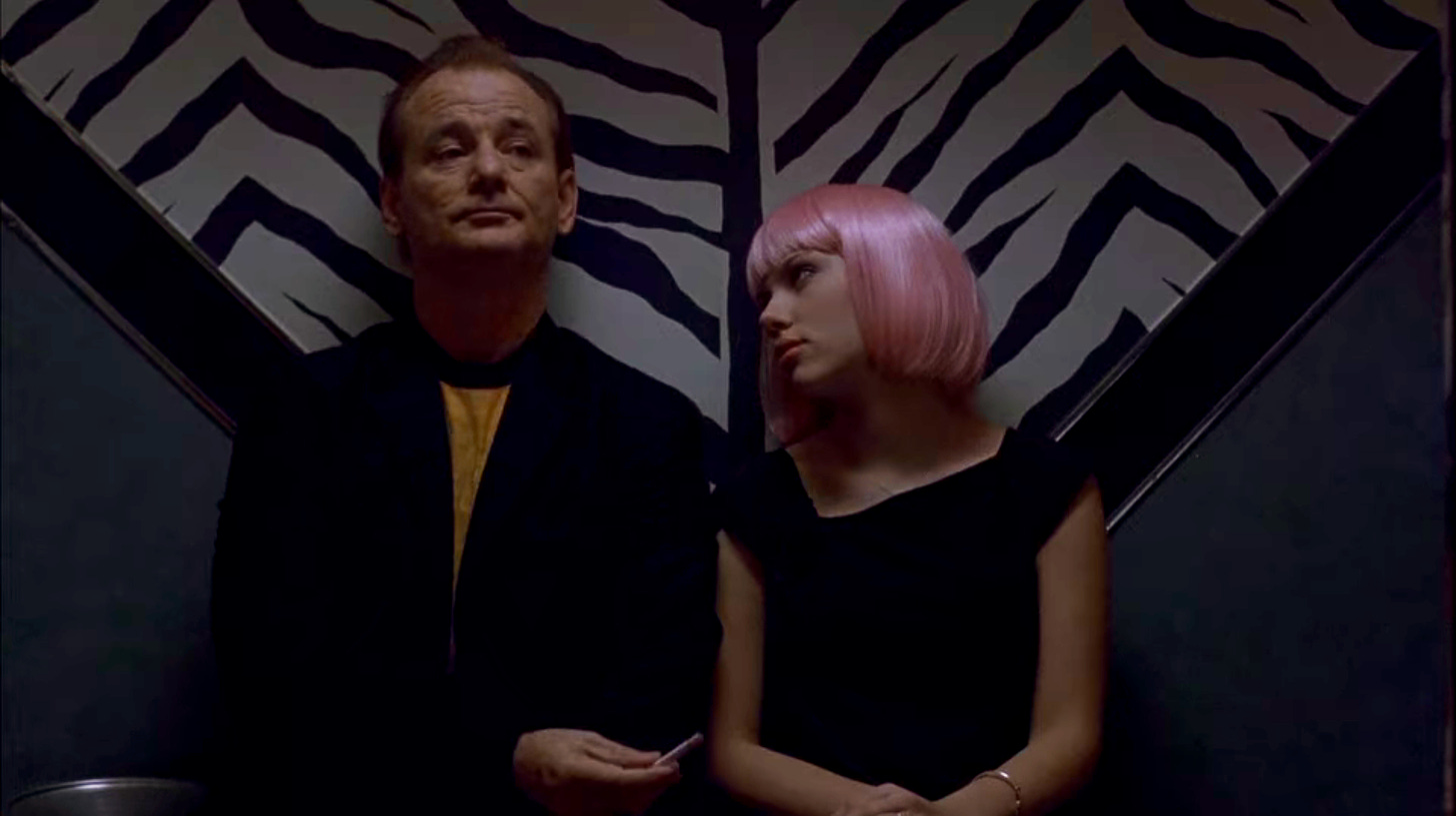 Bill Murray as Bob (left) and Scarlett Johansson as Charlotte (right) in LOST IN TRANSLATION.