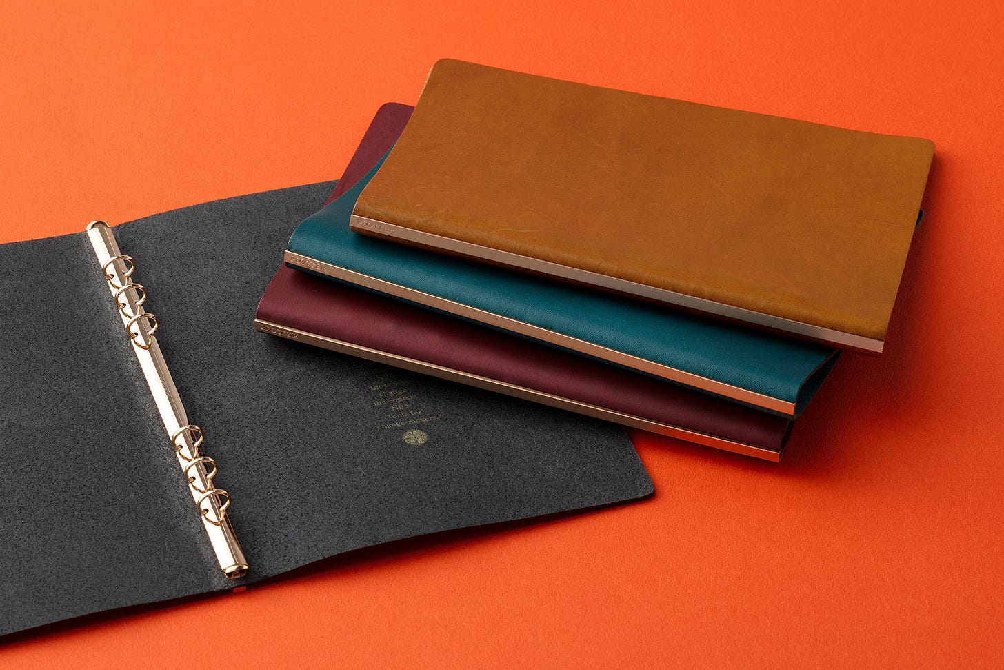leather slim binders in a variety of colors