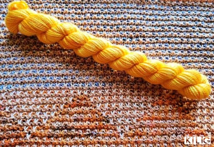 Koigu KPPM 100% Merino yarn in sunshine yellow