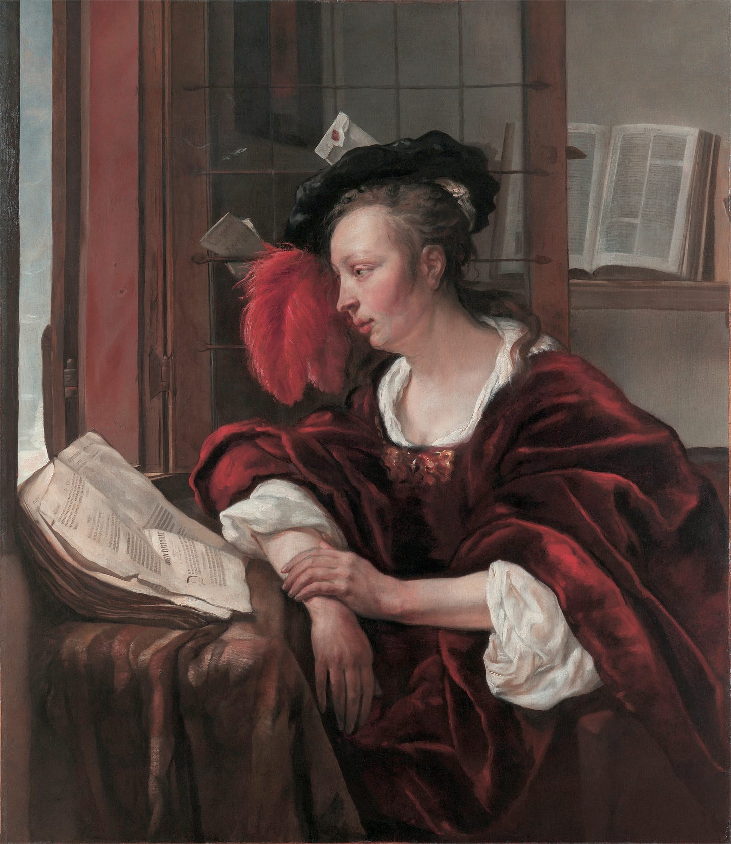 File:Woman reading a book by a window, By Gabriël Metsu.jpg - Wikipedia