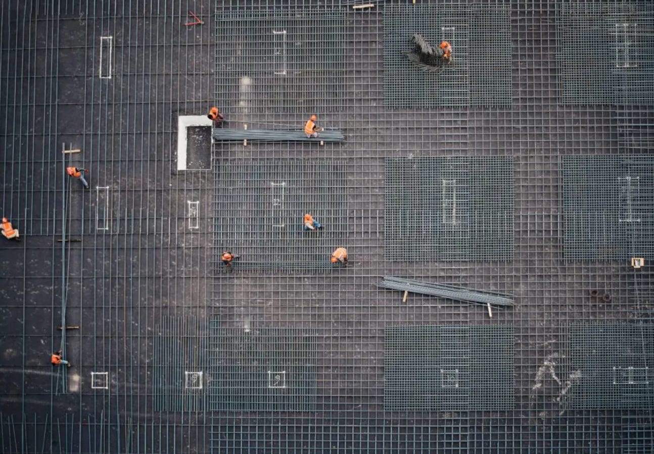 construction workers working on a building