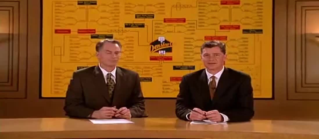 YARN | Hi there. I'm Dan Patrick. - And I'm Kenny Mayne. | BASEketball (1998)  | Video clips by quotes | 5f5c2ce8 | 紗