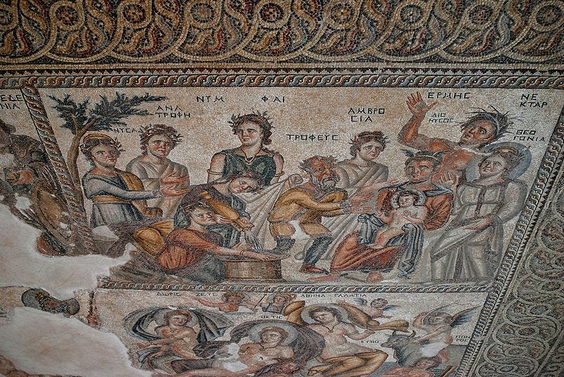 File:Birth of Dionysos - House of Aion - Paphos Archaeological Park.jpg