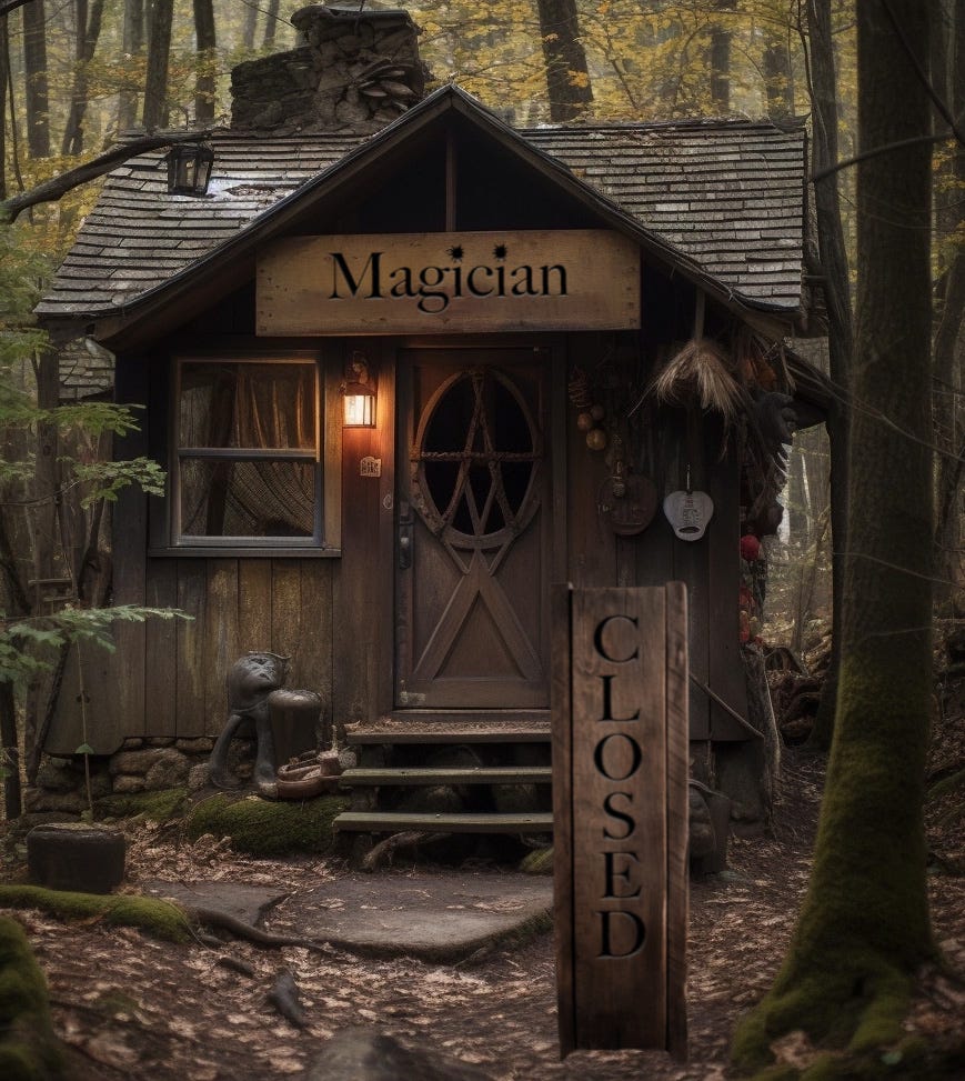 A magician's house with a closed sign out front