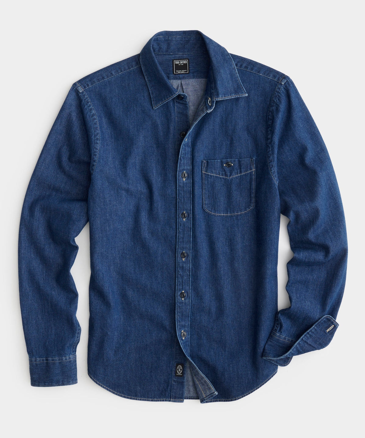 Denim Point Collar Shirt In Indigo