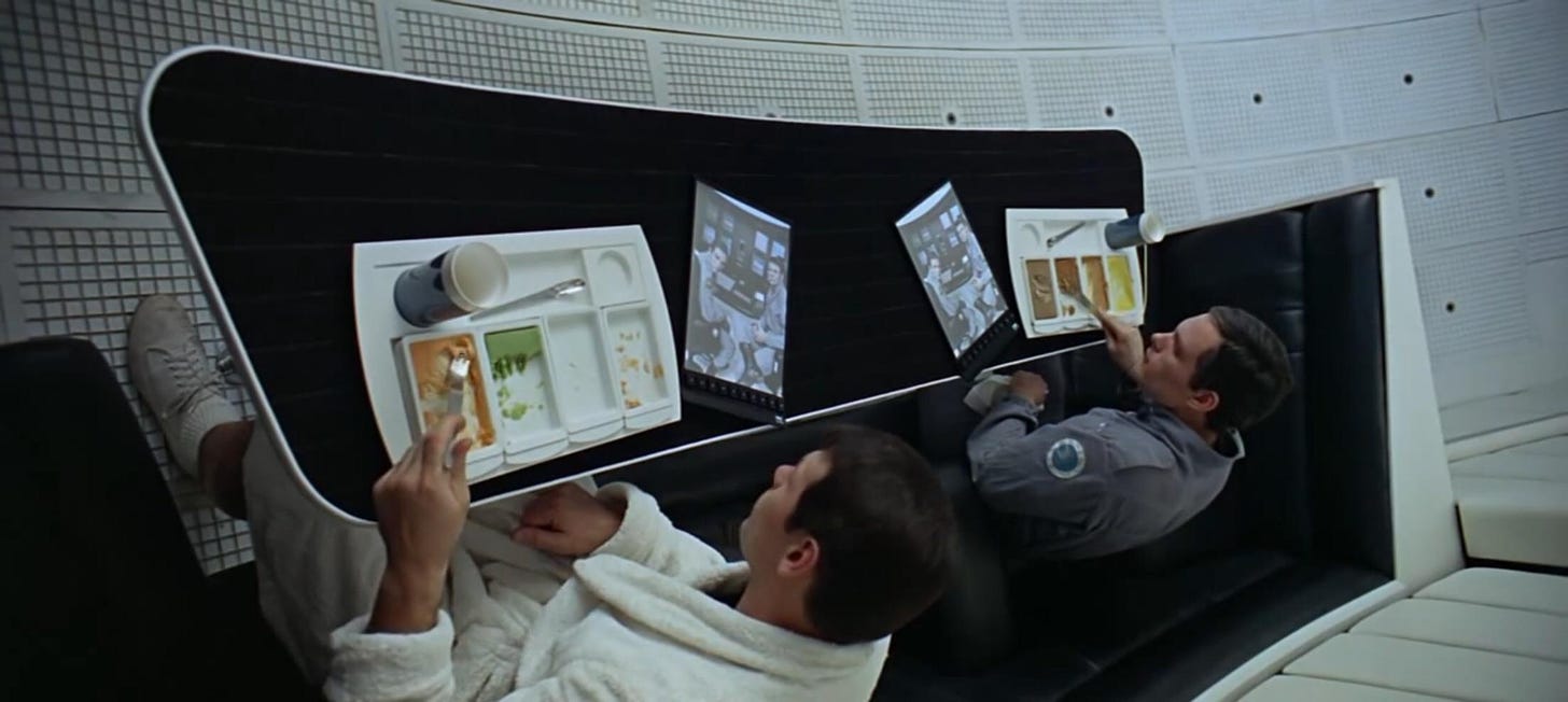 In 2001: A Space Odyssey (1968) Frank and Dave use devices that look  remarkably like tablet computers to watch an interview of themselves. :  r/MovieDetails