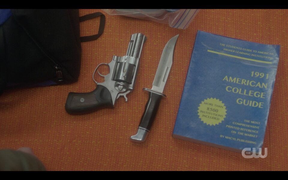 Sam Winchester backpack with gun knife and college book 1516