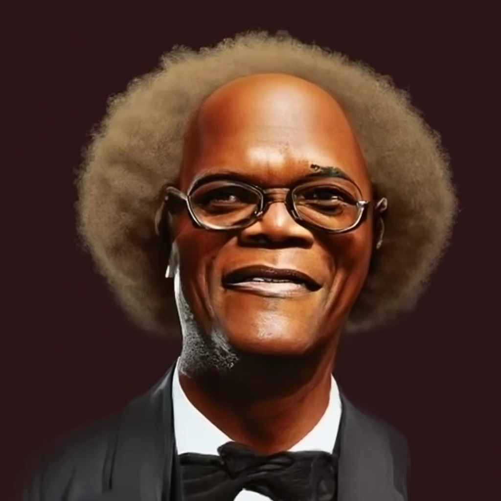 Samuel L. Jackson with an afro