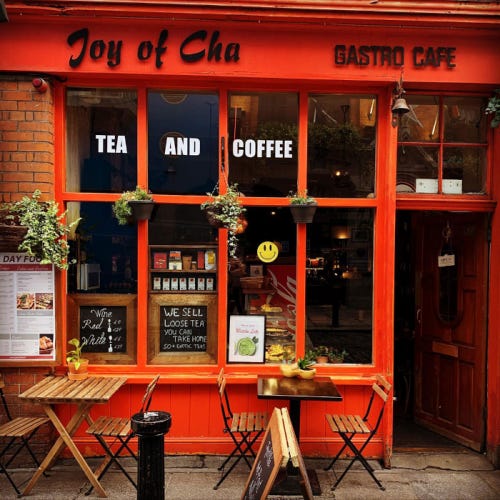 Joy of Chá Dublin Ireland  - Red Colour Branding