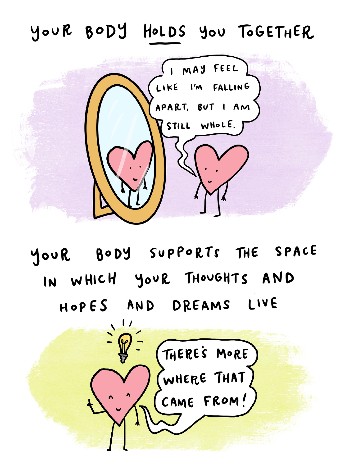 Your body holds you together. Your body supports the space where your dreams live. 