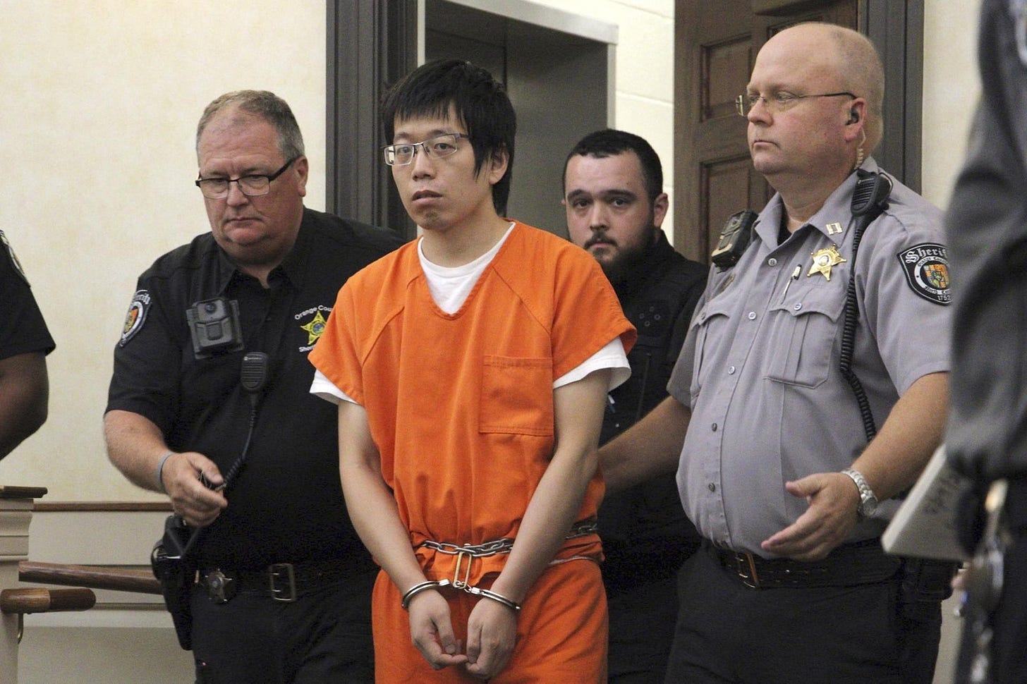 Tailei Qi, the suspect in the shooting at the University of North Carolina, makes his first appearance at the Orange County Courthouse, N.C.