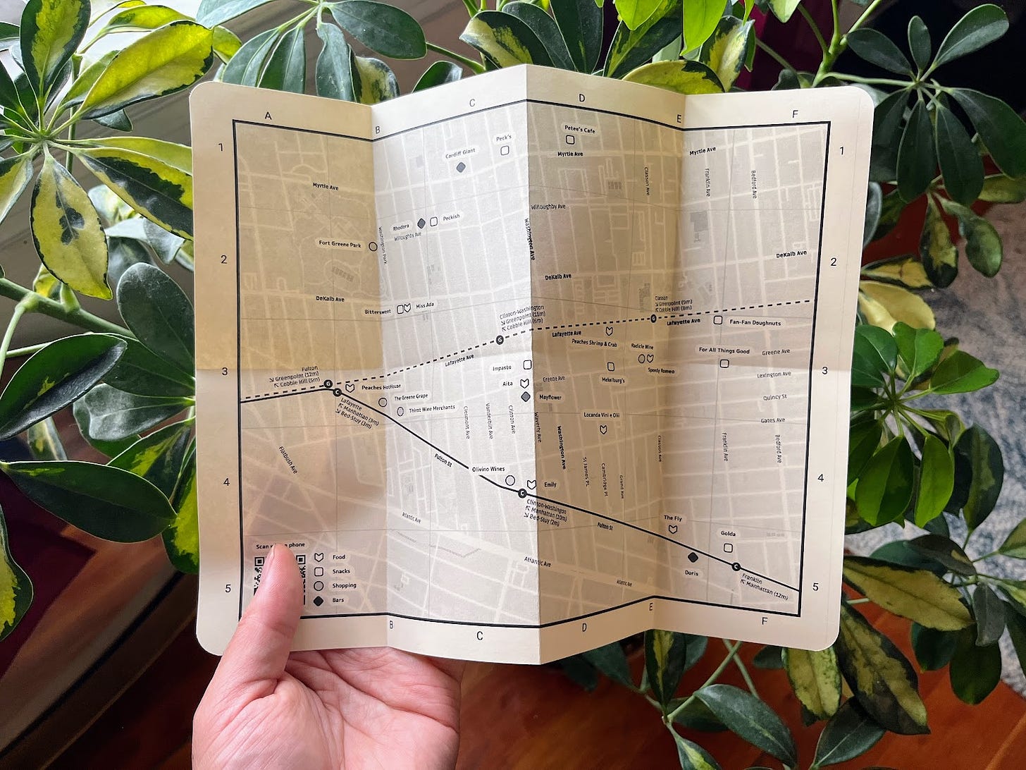 unfolded zine, a map of the neighborhood