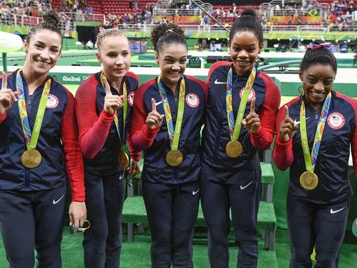 us gymnastics team wins gold at rio