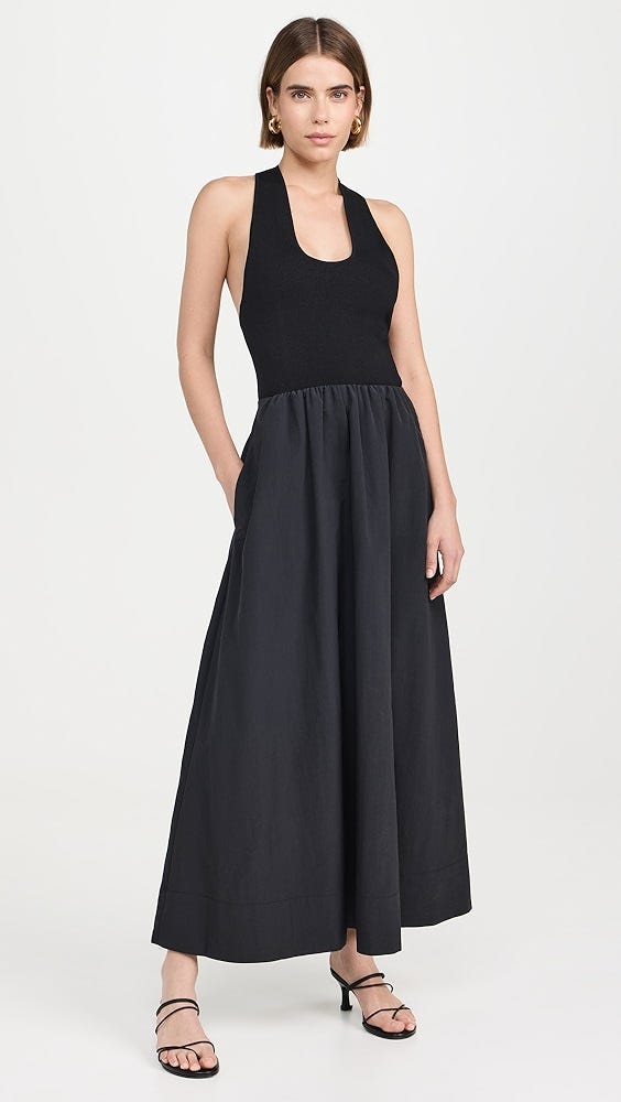 St. Agni Plunge Neck Dress