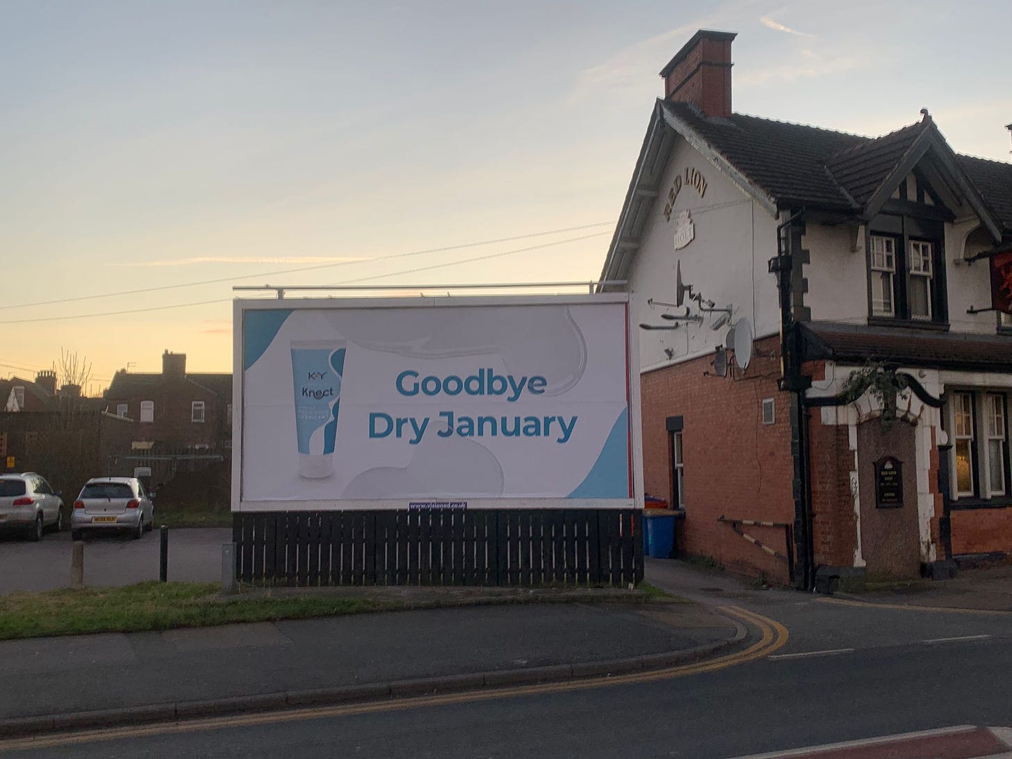 An advert for KY Kinect with the line "Goodbye Dry January"