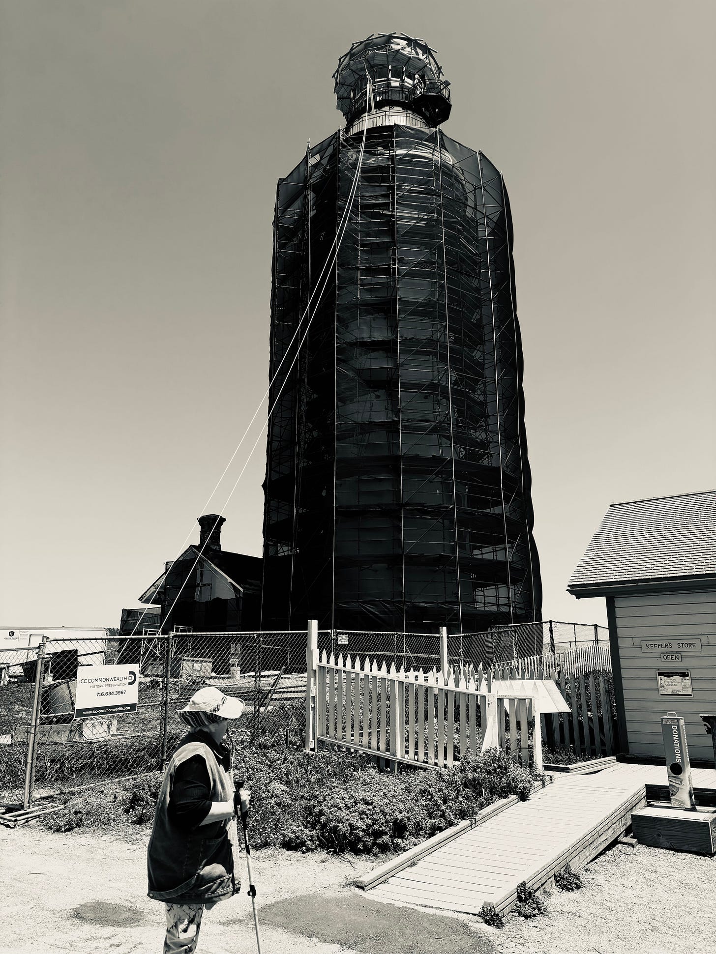 Pigeon Point Lighthouse, under construction in 2024