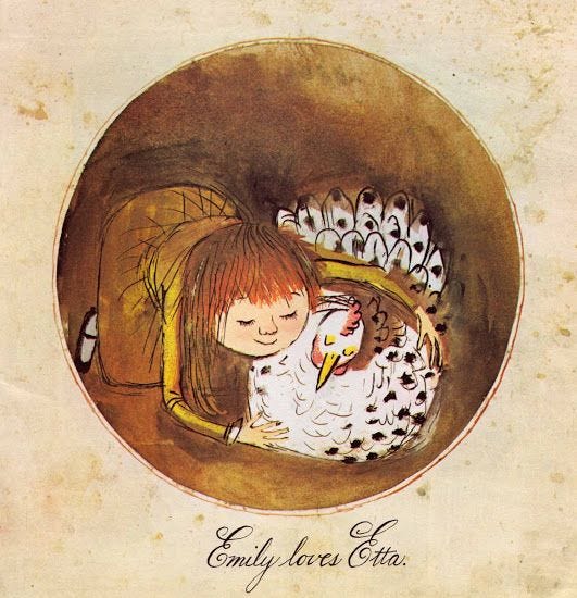kid and chicken childrens book illustration by Alice and Martin Provensen