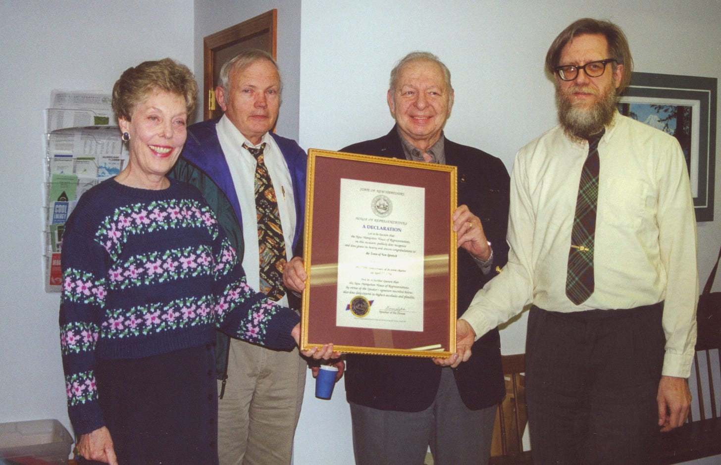 Proclamation in honor of the 250th year of the town's charter