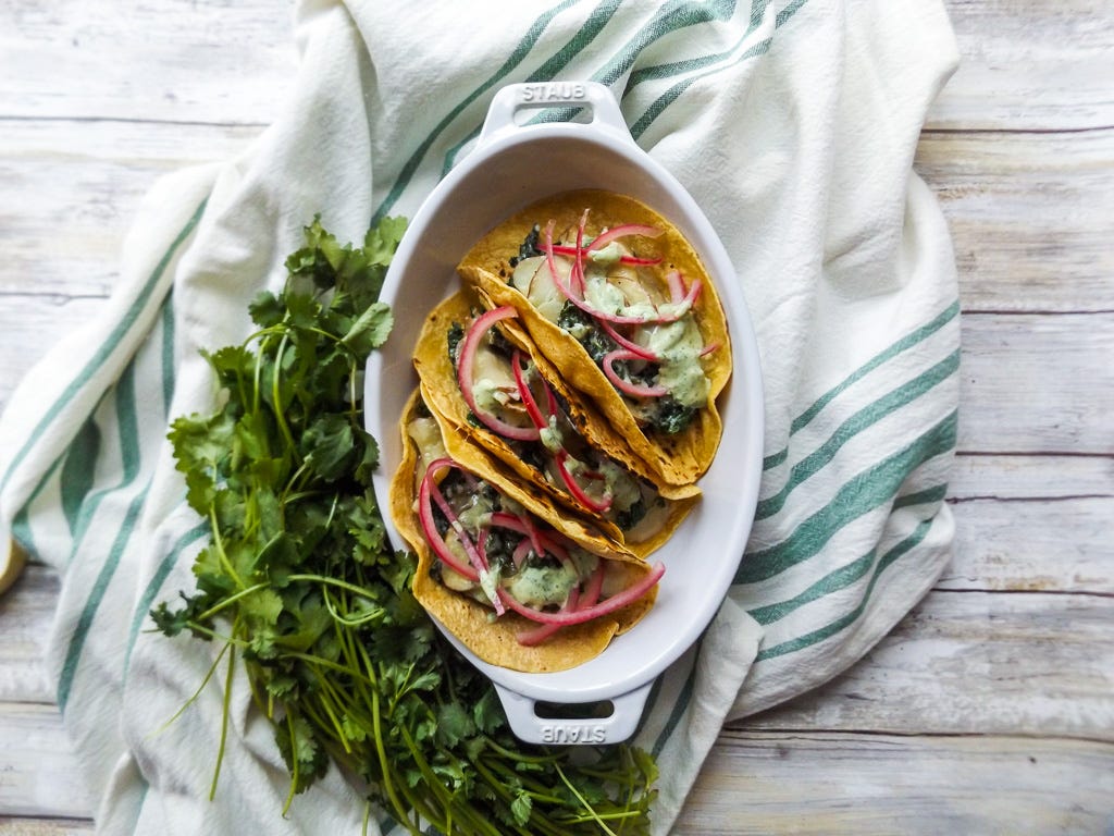 Creamy Kale and Potato Tacos