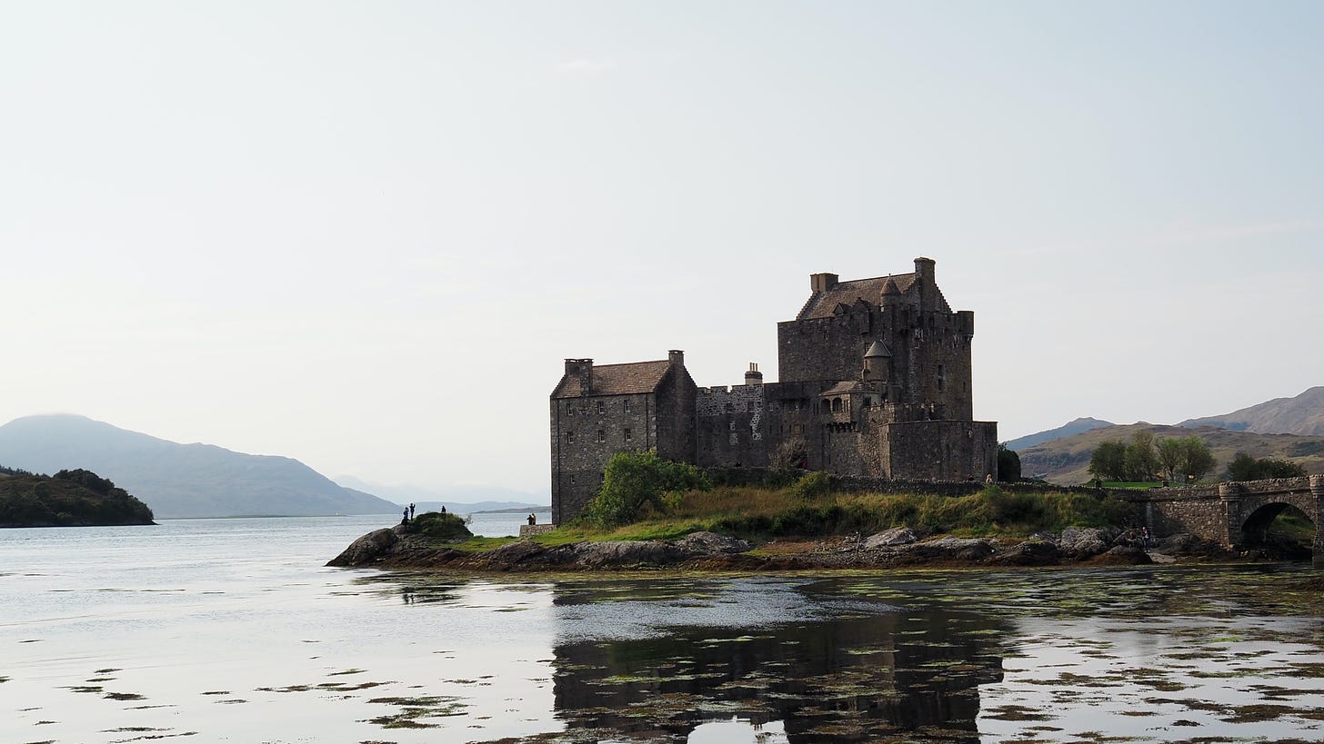 Ancient Scottish castle on a loch