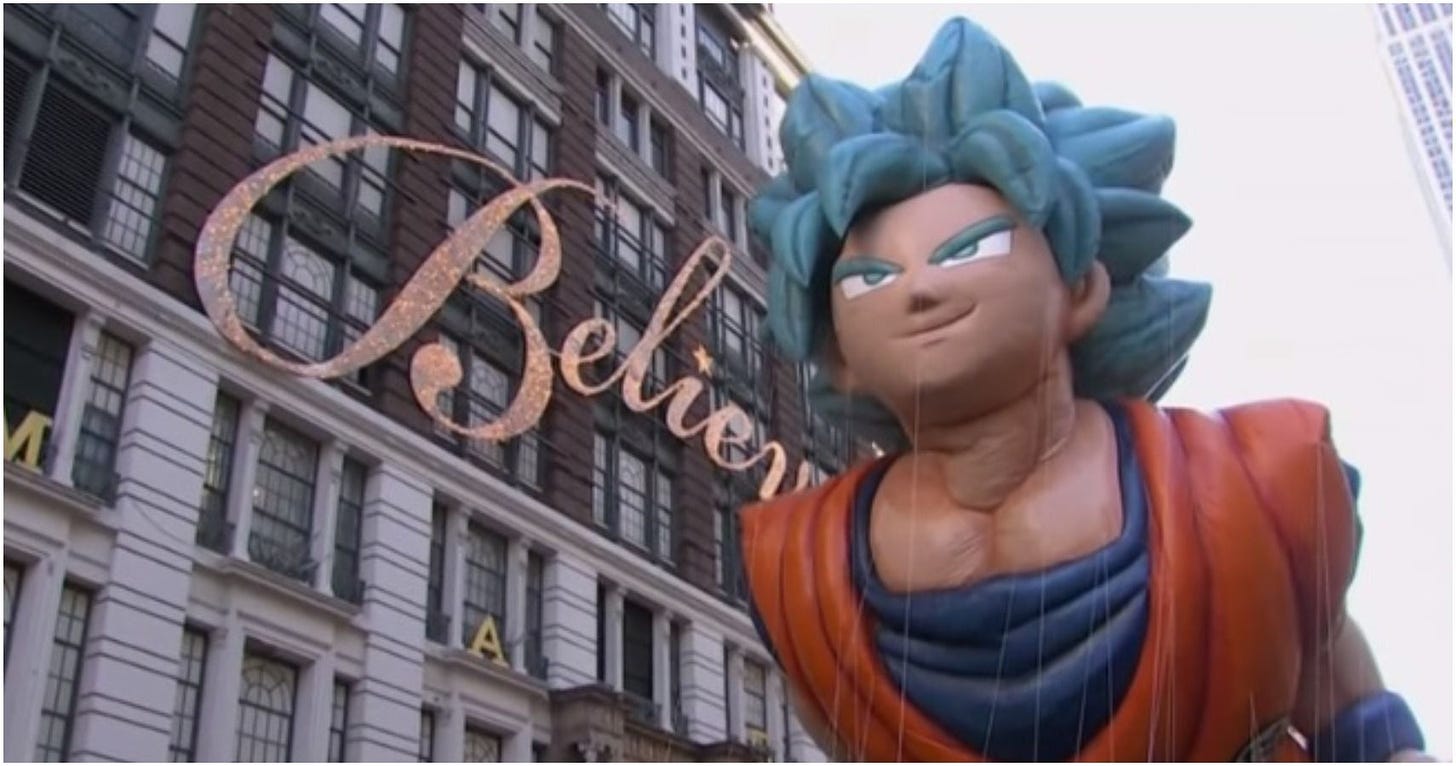 Goku Thanksgiving Parade Balloon Nearly Blown Away In Strong Winds