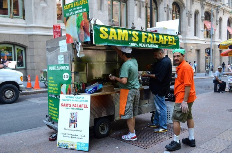 Rayan Bannai on LinkedIn: This is Sam's Falafel cart just off Wall Street,  Lower Manhattan - rated… | 16 comments