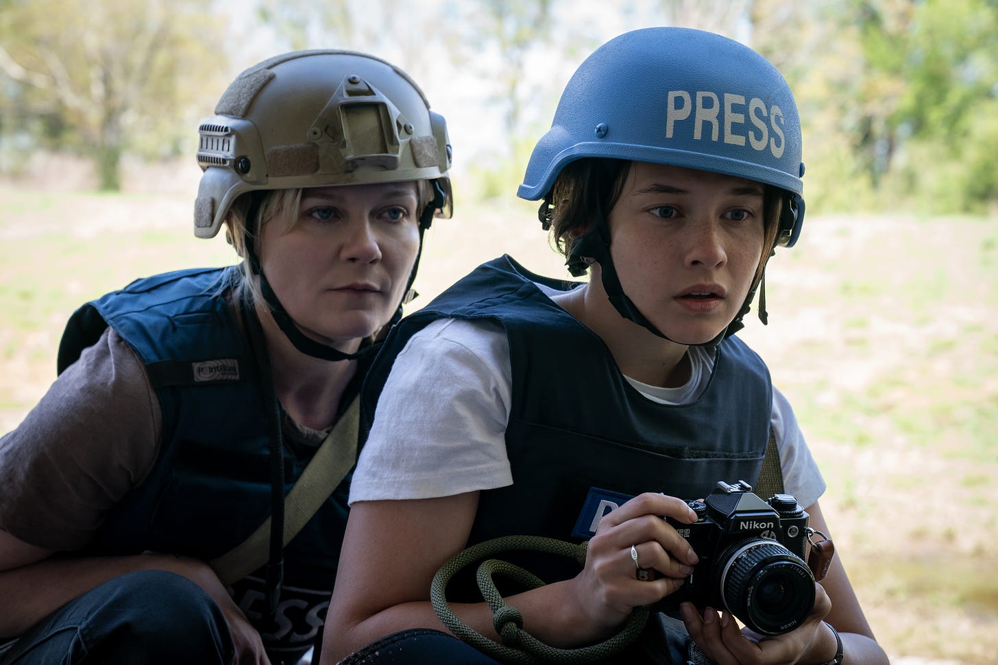 Kirsten Dunst and Cailee Spaeny in Civil War | Image via A24