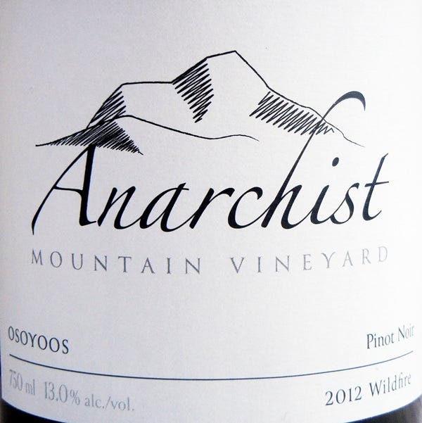Anarchist Mountain Wildfire Pinot Noir 2012 Label - BC Pinot Noir Tasting Review 22 