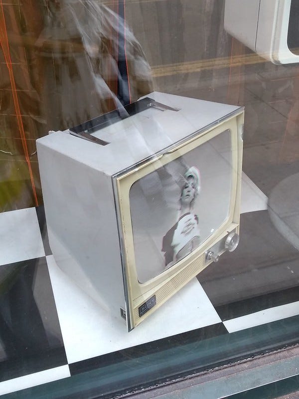 Old tv set seen in a shop window, by Terry Freedman