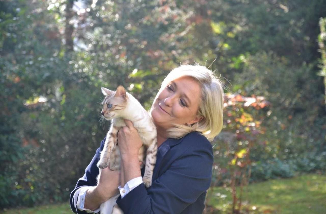 Les animaux des politiques : Marine Le Pen, la «mère à chats» - Le Parisien