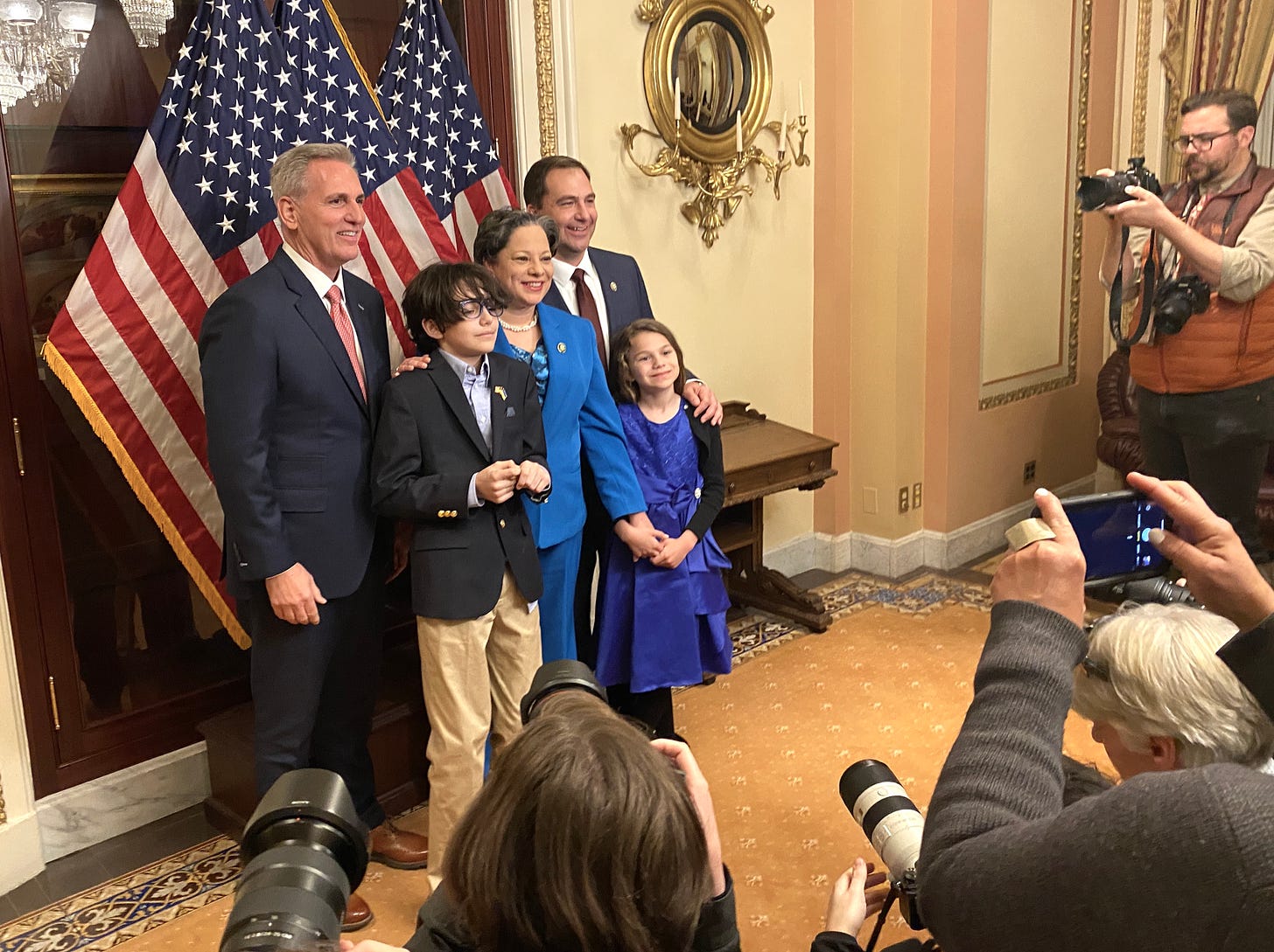 Rep. Jennifer McClellan and family including husband Dave Mills