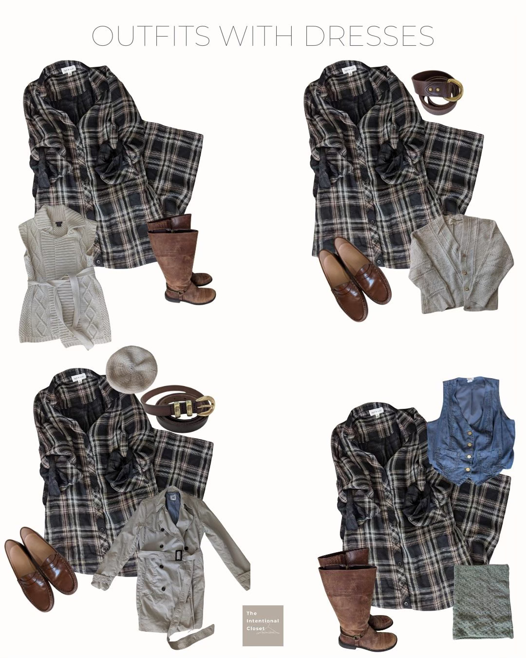 Scotland travel capsule plaid dress outfits