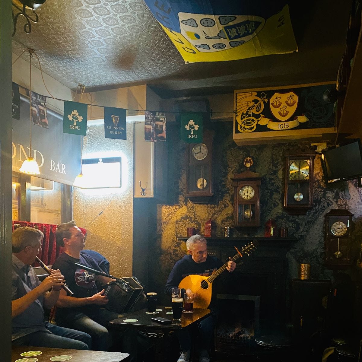 Traditional Irish music session, The Diamond Bar, Ennis, Ireland