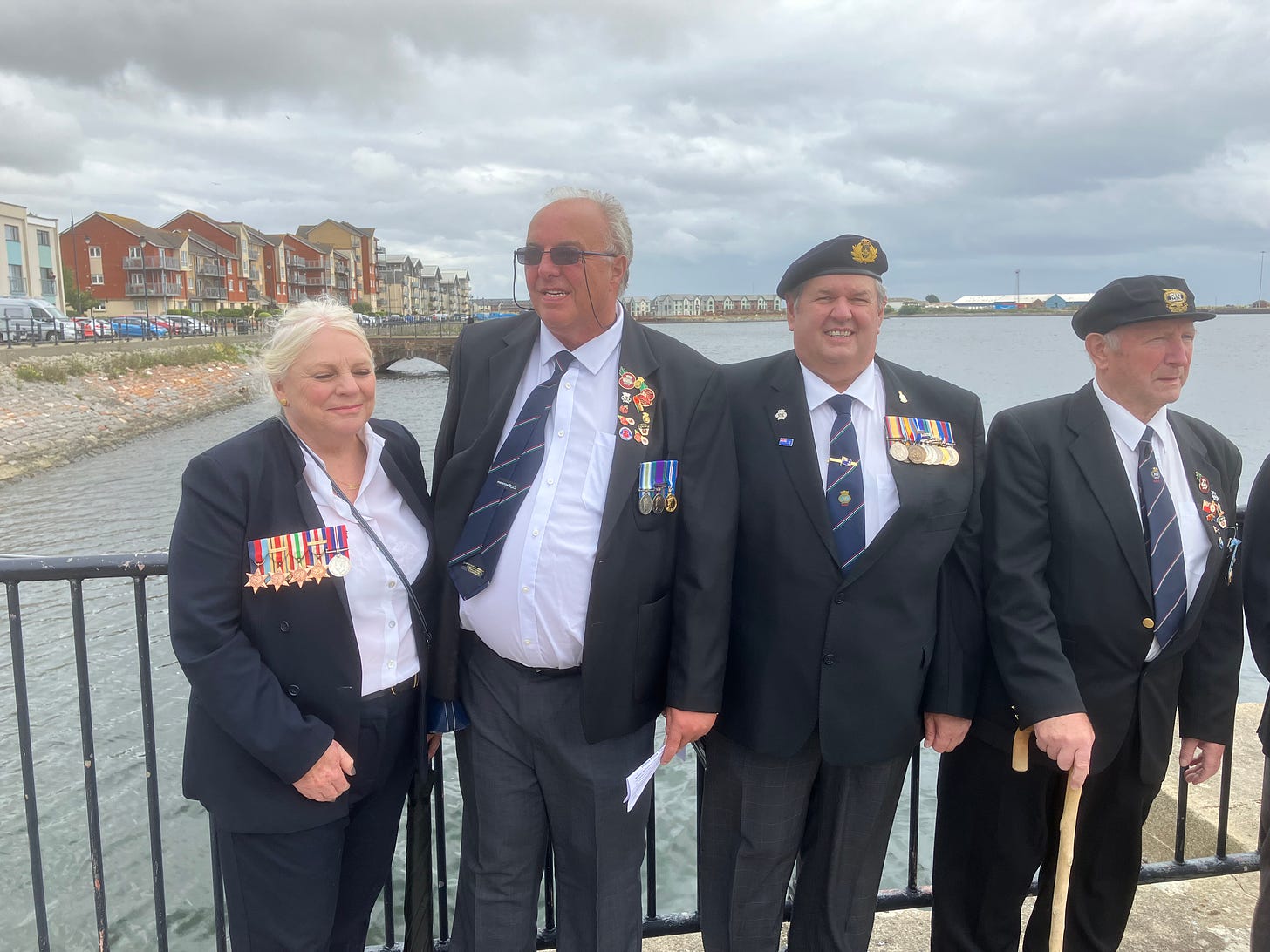 COUNCILLOR JANICE CHARLES  WITH  CLIVE JONES, MIKE SPEAR AND PETER REES