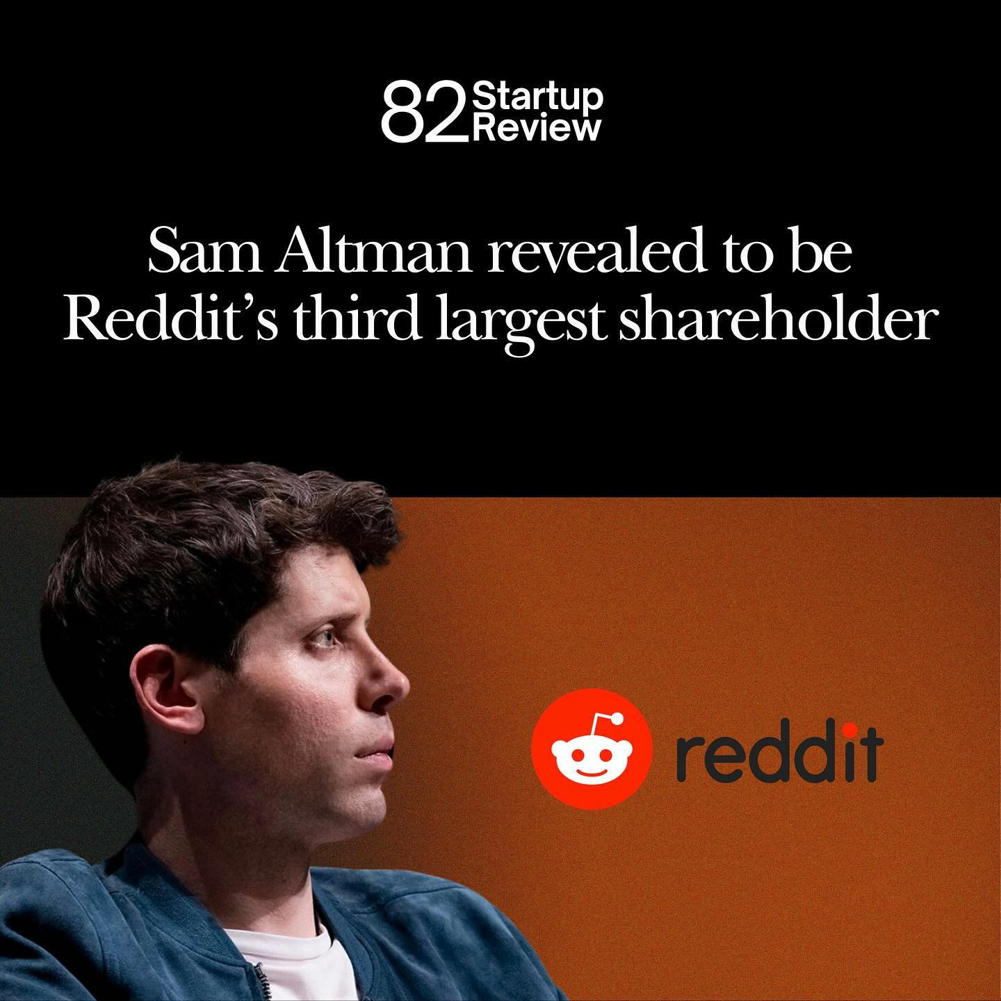 Sam Altman revealed to be Reddit's third largest shareholder :  r/StartUpIndia