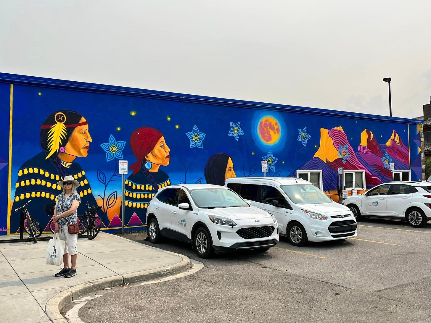 Indigenous mural in Canmore, Alberta