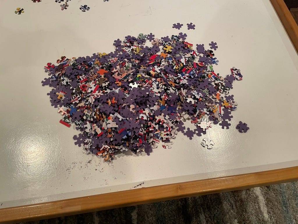 Pile of puzzle pieces