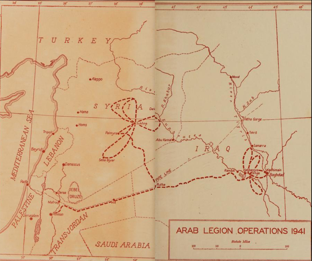 Back endpapers - Operations of the Arab Legion in 1941